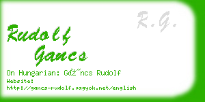 rudolf gancs business card